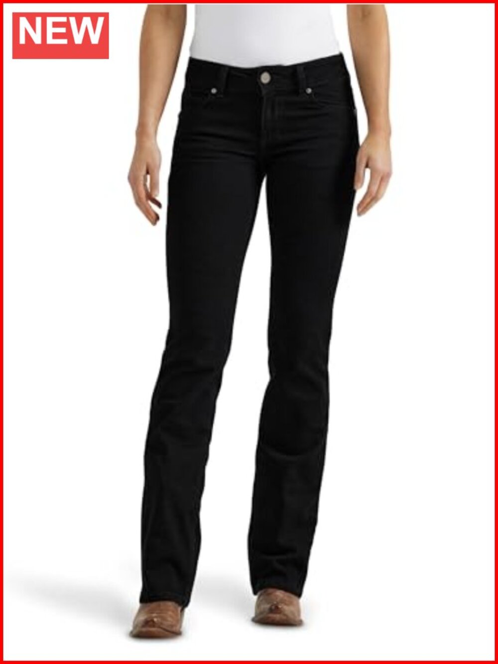 Mid Rise Stretch Boot Cut Jeans with Western Embroidery